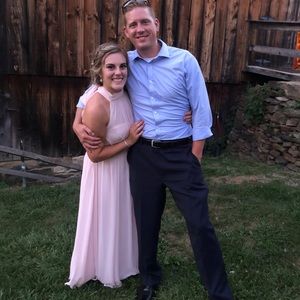 Azazie Blushing Pink Bridesmaid dress